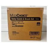 1 Case (144 each) NEW MediChoice BACBRUSH Latex-Free Baby Comb & Brush Set - Yellow - Individually packaged in bag