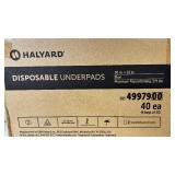 1 Case (40 each) NEW Halyard 49979 30" x 36" Disposable Underpads - Blue - Maximum repositioning 375 lbs.