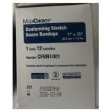1 Case (96 each) NEW MediChoice CFBN1001 1" x 75" Sterile Conforming Stretch Gauze Bandage