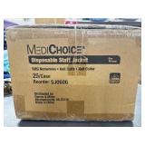 1 Case (25 each) NEW MediChoice SJ0606 Latex-Free SMS Nonwoven Knit Cuff & Collar Disposable Staff Jacket - Size XX-Large Blue