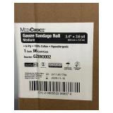 1 Case (96 each) NEW MediChoice GZBN3002 3.4" x 3.6 yd. 6-Ply 100% Cotton Hypoallergenic Gauze Bandage Roll - Medium