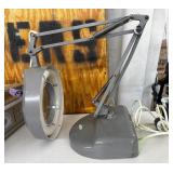 Vintage Luxo Magnifier Work Table Lamp – Adjustable Brightness, Flexible Arm – Great Condition!