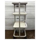 3-Tier Mobile Rolling Endoscopy Cart with Power Strip and Wire Basket – Ease of Mobility, Good Amount of Shelving for Items and Utilities – Great Condition!