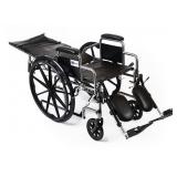 MSRP $700 McKesson Silver Sport Full Reclining Folding Wheelchair – Padded Armrests & Swing-Away Footrests – Like New Condition!