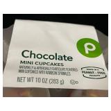 Assortment of Chocolate Mini Cupcakes with Rainbow Sprinkles