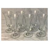 7 Piece Cordial Barware Set - Silverplated Stand and 6 Crystal Glasses