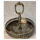 7 Piece Cordial Barware Set - Silverplated Stand and 6 Crystal Glasses