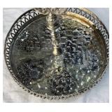 7 Piece Cordial Barware Set - Silverplated Stand and 6 Crystal Glasses