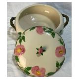 Franciscan Desert Rose Round Covered Serving Dish, Candleholder and Franciscon Ware Oval Pink Serving Bowl