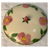Franciscan Desert Rose Round Covered Serving Dish, Candleholder and Franciscon Ware Oval Pink Serving Bowl