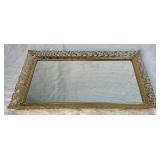 Vintage Gold Mirror with Glass Bottle Collection