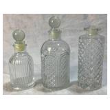 Vintage Gold Mirror with Glass Bottle Collection