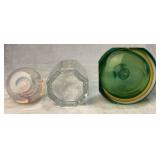 Vintage Gold Mirror with Glass Bottle Collection