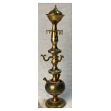 Vintage Engraved Brass Inlay Painted Hookah Pipe Set with Case