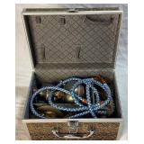 Vintage Engraved Brass Inlay Painted Hookah Pipe Set with Case