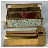 Vintage Vanity Mirror with Brush, Hand Mirror and Lipstick Holder, Cutex Containers and Lidded Glass Jar