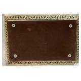 Vintage Vanity Mirror with Brush, Hand Mirror and Lipstick Holder, Cutex Containers and Lidded Glass Jar