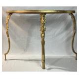 Hollywood Regency Vintage Italian Gilt Gold & Onyx Stone Console Table
