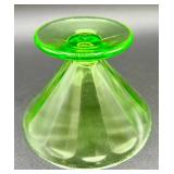 Federal Green Depression Glass/Uranium Glass Sherbet Pedestal Bowls