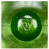 Federal Green Depression Glass/Uranium Glass Sherbet Pedestal Bowls