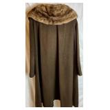 Vintage Grand Prix 100% Cashmere Coat with Fur(?) Collar