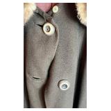 Vintage Grand Prix 100% Cashmere Coat with Fur(?) Collar
