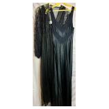 Vintage Medium Black Nightgown 3 pc Set by Undercover Wear