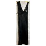 Vintage Medium Black Nightgown 3 pc Set by Undercover Wear