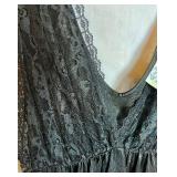 Vintage Medium Black Nightgown 3 pc Set by Undercover Wear
