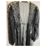 Vintage Medium Black Nightgown 3 pc Set by Undercover Wear