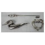 Vintage Collection of Pins and Brooches with Jewelry Box