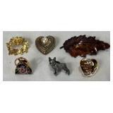 Vintage Collection of Pins and Brooches with Jewelry Box