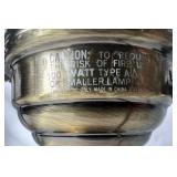 Vintage Pair of "Gone With the Wind" Style Pink & White Floral 3 Way Hurricane Lamps