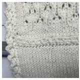 Handcrafted Off White Knit Multi Stitch 70" x 66" Throw