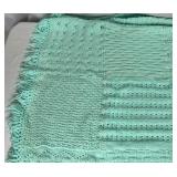 Handcrafted Mint Knit Multi Stitch 48" x 62" Throw