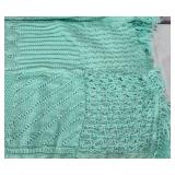 Handcrafted Mint Knit Multi Stitch 48" x 62" Throw