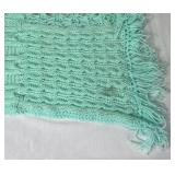 Handcrafted Mint Knit Multi Stitch 48" x 62" Throw