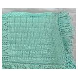 Handcrafted Mint Knit Multi Stitch 48" x 62" Throw