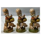 Vintage Pair of Fontanini Cherub Candle Holders #5042 and #5043 and Fontanini Drummer Boy with Sheep #637