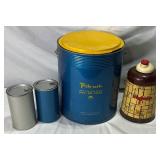 Vintage Hiawatha Glass Lined Thermos Jug and Pik-Nik Cooler Bucket with Dual Purpose Ice Chambers (2)