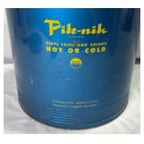 Vintage Hiawatha Glass Lined Thermos Jug and Pik-Nik Cooler Bucket with Dual Purpose Ice Chambers (2)