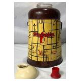 Vintage Hiawatha Glass Lined Thermos Jug and Pik-Nik Cooler Bucket with Dual Purpose Ice Chambers (2)