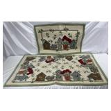 Pair of Birdhouse Themed Hooked Rugs - 21.5" x 33" and 30" x 50"