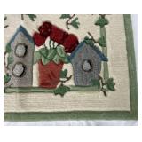 Pair of Birdhouse Themed Hooked Rugs - 21.5" x 33" and 30" x 50"