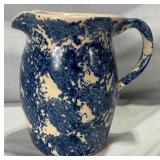 Vintage Pitcher Collection - Victoria Ware Ironstotne Pitcher & Basin, Blue Spongeware Pitcher and Salt Glaze Stoneware Pitcher