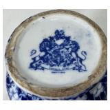 Vintage Pitcher Collection - Victoria Ware Ironstotne Pitcher & Basin, Blue Spongeware Pitcher and Salt Glaze Stoneware Pitcher