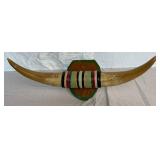 Vintage 1958 Mounted Bull Horns - Tijuana Mexico