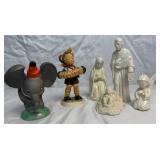 Vintage Goebel Bundle of Accordion Boy #185, Dumbo #DIS 122 and Nativity Figures