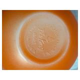 Vintage Fire King Red to Orange Ombre Mixing Bowls, Lidded Dish and 2 Sapphire Blue Bowls