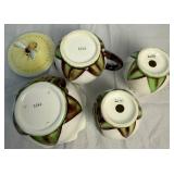 Lefton Beeline Collection of Teapot, Cream & Sugar plus Salt & Pepper